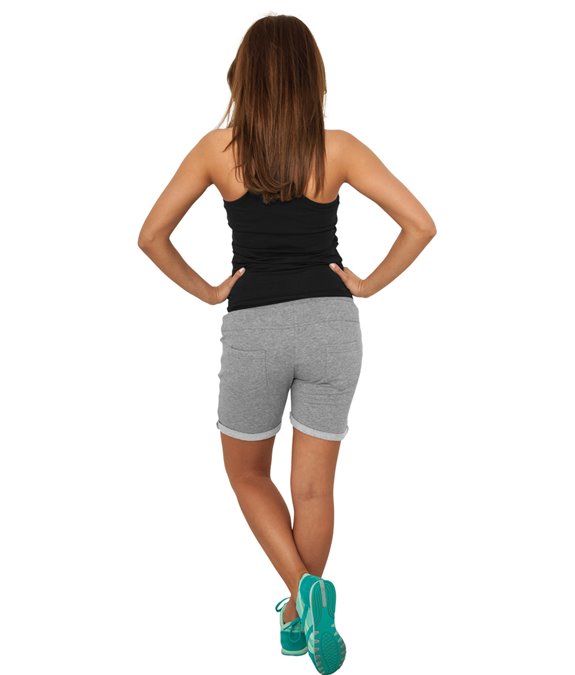 Ladies 5 Pocket Sweatshorts Grey1